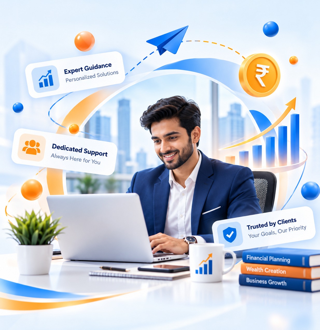 Financial services professional providing customer guidance